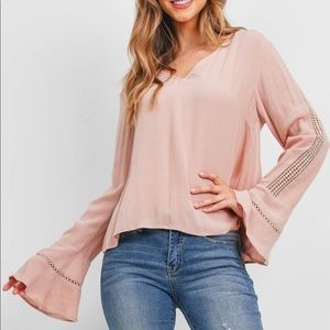 Taupe Bell Sleeve Top